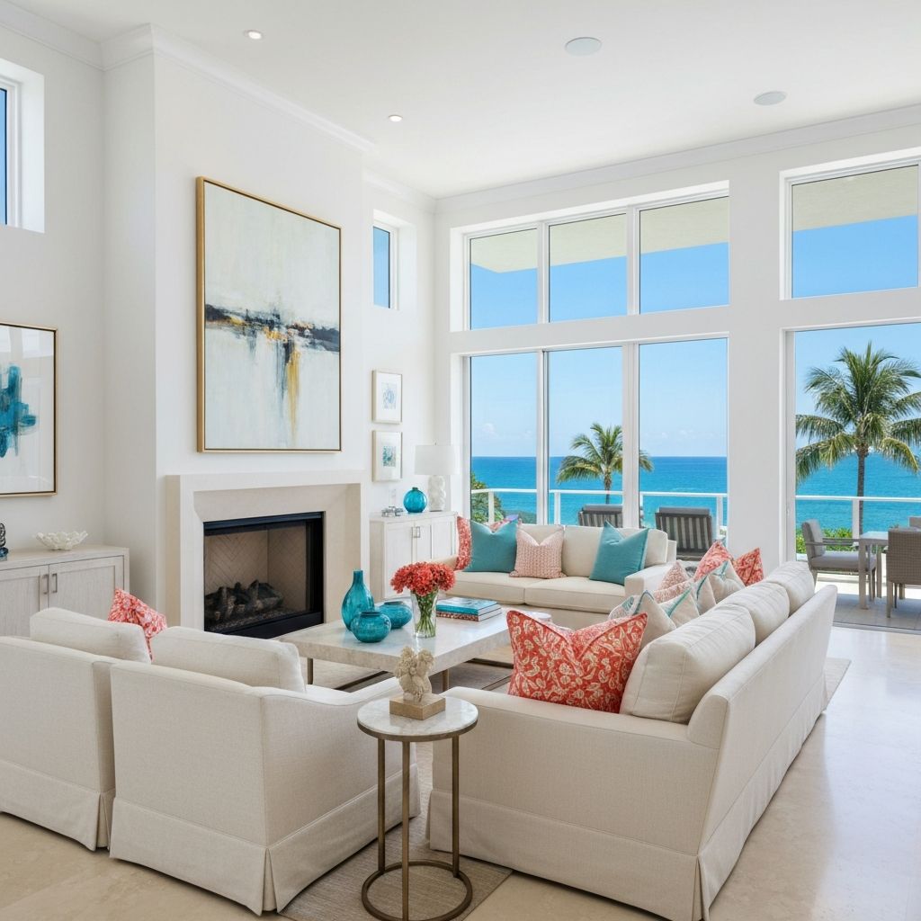 Luxury modern living room with designer furniture showcasing Casa Novay Design's furniture leasing collection